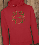 Nadolig Llawen Berry Wreath Hoodie / Red