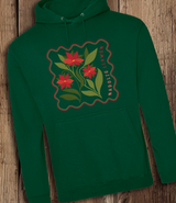 Nadolig Llawen Poinsettia Trio Hoodie / Green