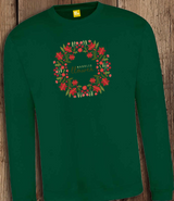 Nadolig Llawen Berry Wreath Sweatshirt / Green