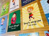 All About Me Welsh Language Flash Cards // Cardiau Fflach Popeth Amdanaf i