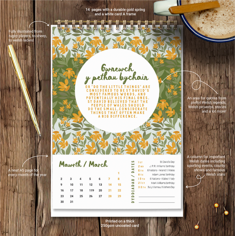 Desk and Wall Calendar / Calendrau Desg & Wal 2026