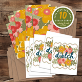 Diolch Flowers A7 card pack