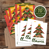 Christmas quilt A7 Card Pack