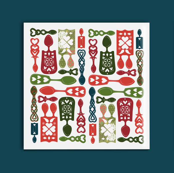 Christmas Lovespoons coaster