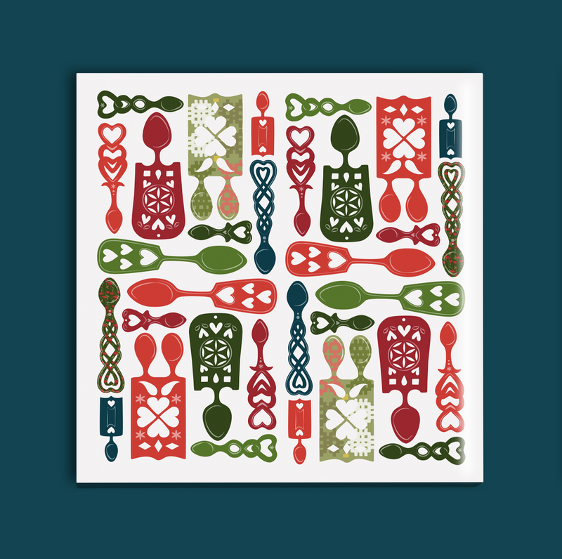 Christmas Lovespoons coaster