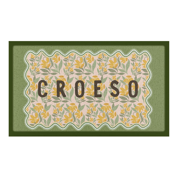 Croeso Green & Pink Noodle Mat