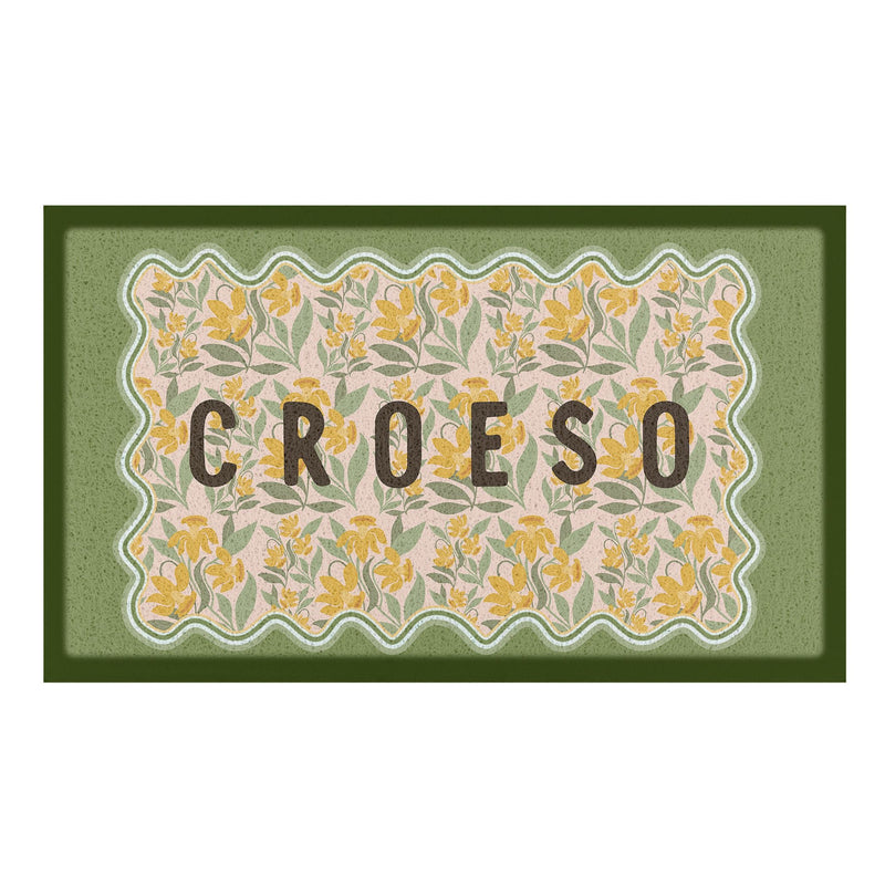 Croeso Green & Pink Noodle Mat