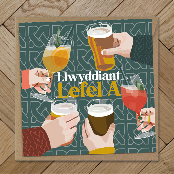 Lefel A beers / Welsh A Level success card (Copy)