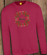 Nadolig Llawen Berry Wreath Sweatshirt / Red