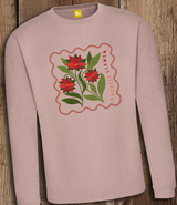 Nadolig Llawen Poinsettia Trio Sweatshirt / Pink