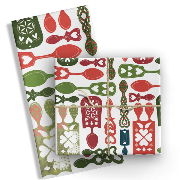 Christmas lovespoons Tea Towel