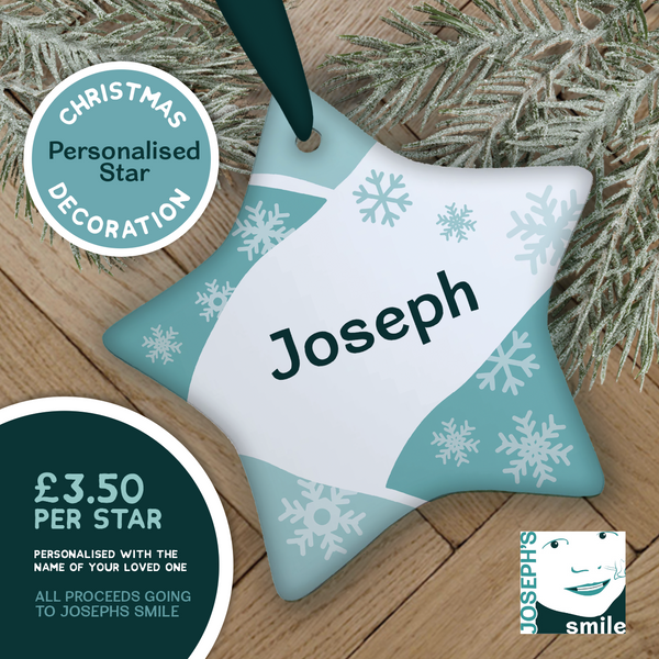Personalised Star Christmas Decoration – Supporting Joseph’s Smile