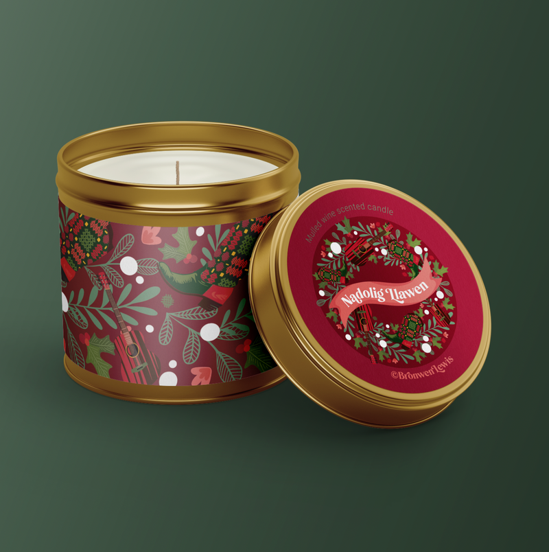 MUSICAL CHRISTMAS WREATH CANDLE / MULLED WINE