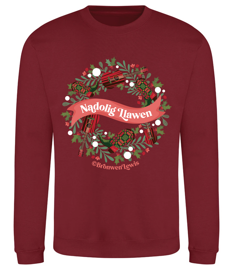 Musical Christmas Wreath Sweatshirt / Red