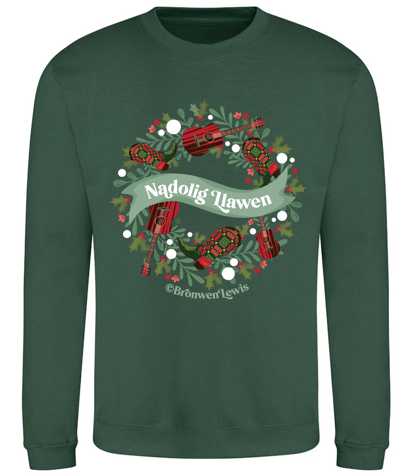 Musical Christmas Wreath Sweatshirt / Green