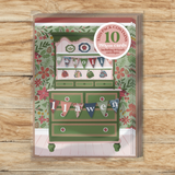 Nadolig Floral Dresser Welsh theme A7 card packs