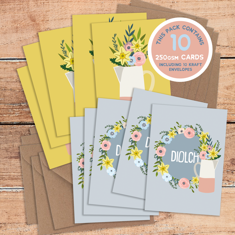 Diolch Vase Mini Luxury Card Pack