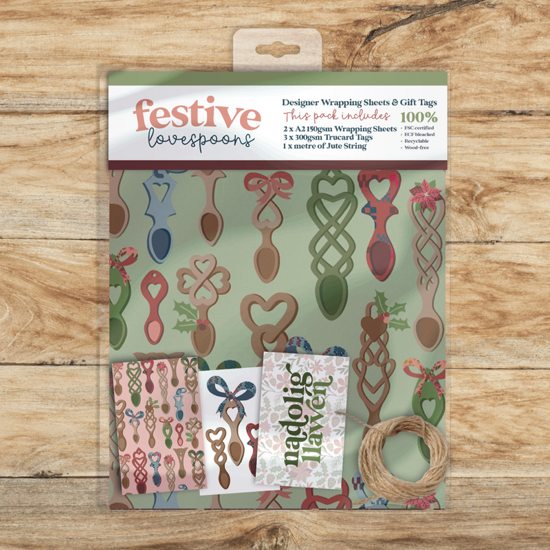 Festive Lovespoons Wrapping paper