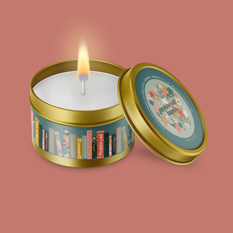 Penblwydd hapus bookshelf Candle