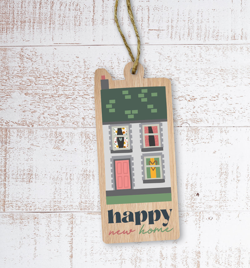 Happy new home Painted Wooden Gift Decoration
