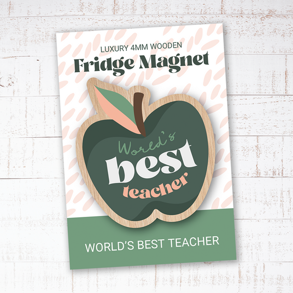 World's Best Teacher Wooden Fridge Magnet