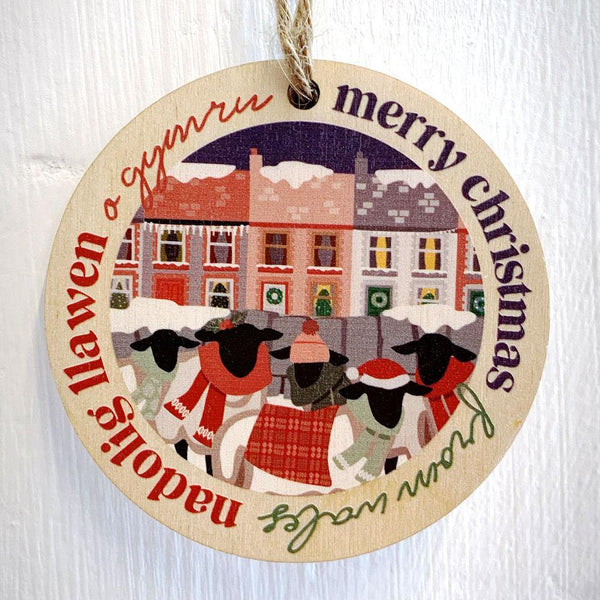 Nadolig Llawen o Gymru / Merry Christmas from Wales - Wooden Gift Decoration - Max Rocks