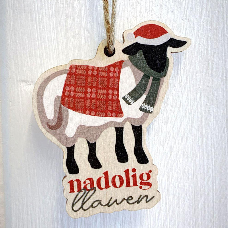 Nadolig Llawen / Merry Christmas  - Wooden Gift Decoration - Max Rocks