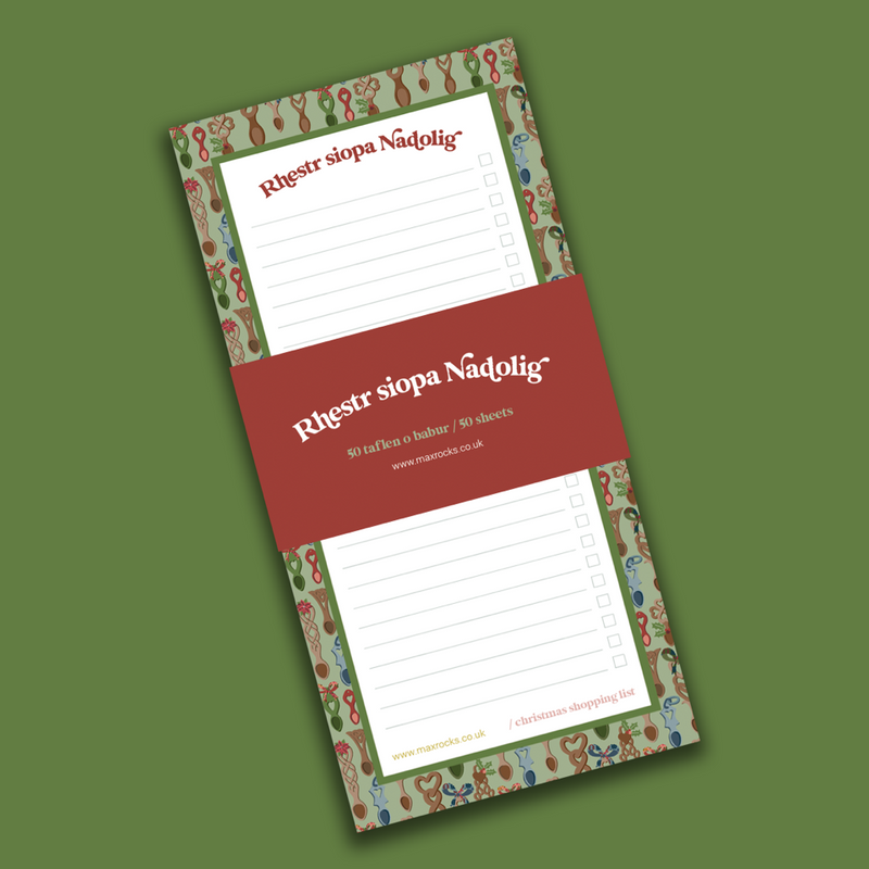 Rhestr Siopa Nadolig / Christmas shopping list notepad