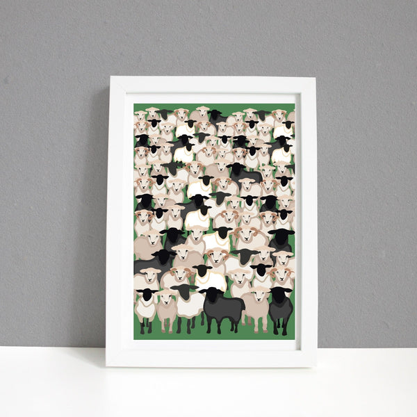 Group Of Sheep A4 Print / Unframed