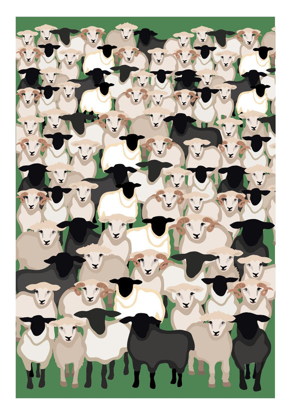 Group Of Sheep A4 Print / Unframed